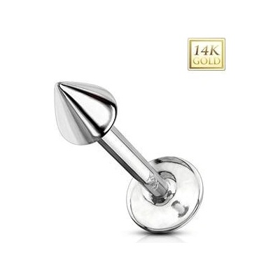 Šperky4U zlatý piercing do brady labreta ZL01103-1206-WG