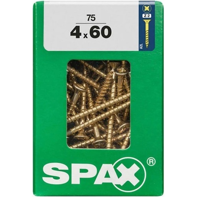 Spax Uni vrut zápust.hlava PZ/Z2 4CUT částečný závit Yellox 4 x 60 mm 75 ks