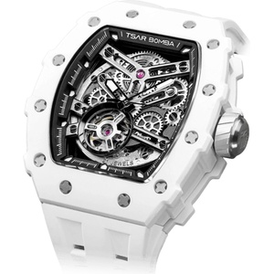 Tsar Bomba Мъжки часовник TSAR BOMBA T-Elemental Automatic Ceramic White Black TB8208C-07 (TB8208C-07) Часовници