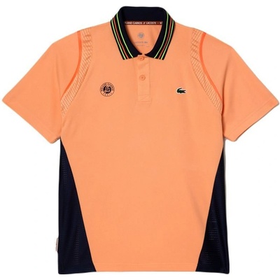 Lacoste Sport Roland Garros Edition Ultra-Dry Two Tone Polo Shirt light orange navy blue