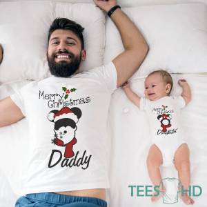 Art gift Комплект Тениска + Боди - Merry Christmas, Daddy and Doughter