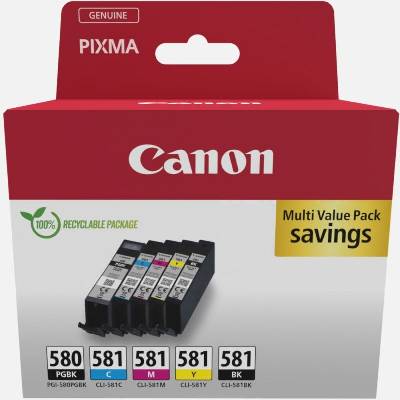 Canon Консуматив Canon PGI-580/CLI-581 PBK/C/M/Y Pigment + Ink Cartridge Multi Pack (2078C007AA)