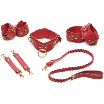 Image 1 of Bedroom Bliss Lover's Restraints Set Red