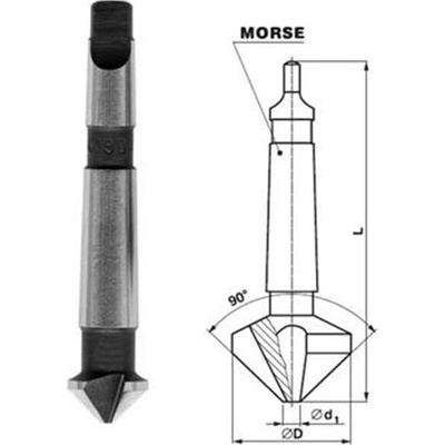 Záhlubník pr. 28mm 90°, 3 břity, MORSE stopka 2, STIMZET