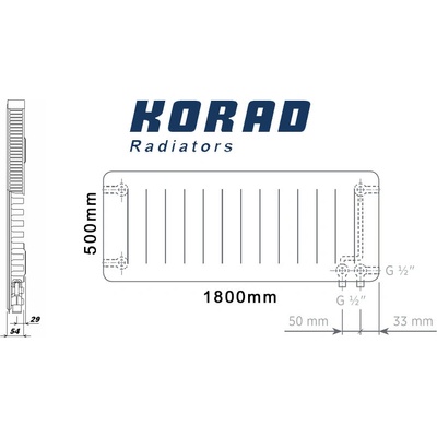 Korad Radiators 11VKP 500 x 1800 mm