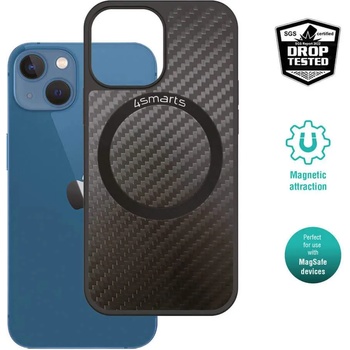 4smarts Carbon Case With UltiMag - удароустойчив кейс с карбоново покритие и MagSafe за iPhone 14 (черен)