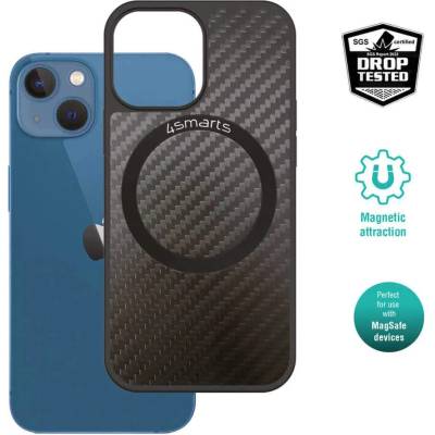 4smarts Carbon Case With UltiMag - удароустойчив кейс с карбоново покритие и MagSafe за iPhone 14 (черен)