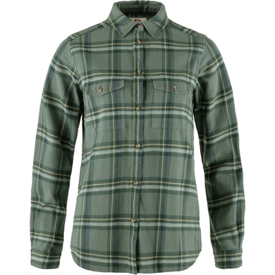 Fjällräven Дамска риза с копчета Fjällräven Women's Övik Heavy Flannel Shirt - Patina Green / Deep Patina (133-1070-0212)