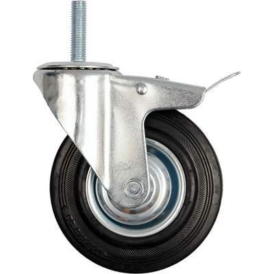 Kolečko otočné s brzdou, gumové se šroubem 100kg 125/33/153mm