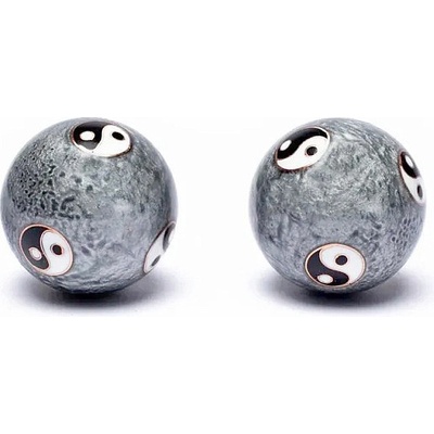 Nefertitis Zdravotní čínské meditační kuličky proti stresu Yin Yang Tai Chi grey 4 cm NF21636 - cca 4 cm