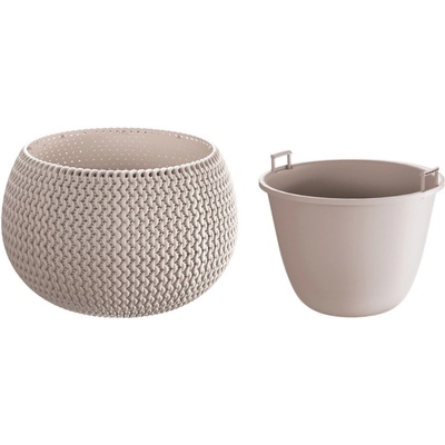 PROSPERPLAST Kvetináč s vkladom SPLOFY BOWL 23,9 cm mocca