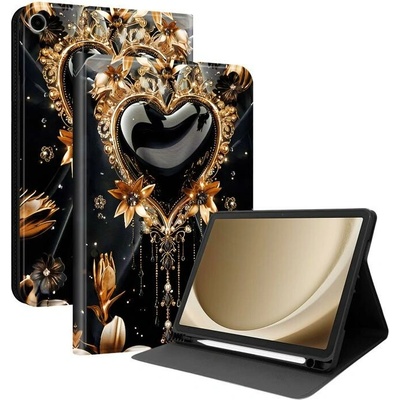 Vsechnonamobil 133260 ART Zavírací pouzdro pro Samsung Galaxy Tab A9+ / Galaxy Tab A11+ BLACK HEART