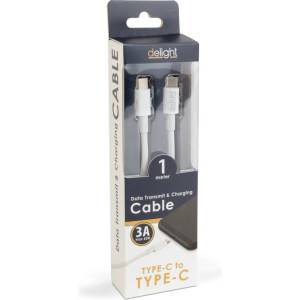 Delight Кабел за данни - Type-C - Type-C бял 1m 55447C-WH (55447C-WH)