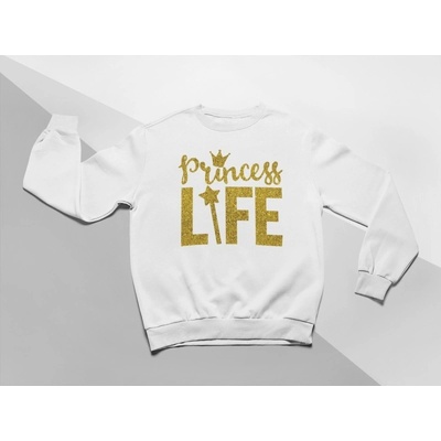 Kidsbee Moderní dívčí mikina Princess Life bílá