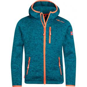 TROLLKIDS Детско поларено яке Trollkids Kid's Jondalen Jacket XT Fleece jacket - Atlantic Blue / Glow Orange - размер 122 (EU) (703-2541-1021)