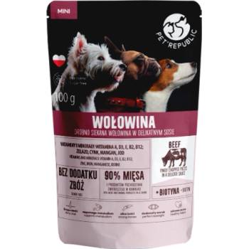 Pet Republic PetRepublic фино нарязани парченца в деликатен сос - говеждо месо 100 г за кучета
