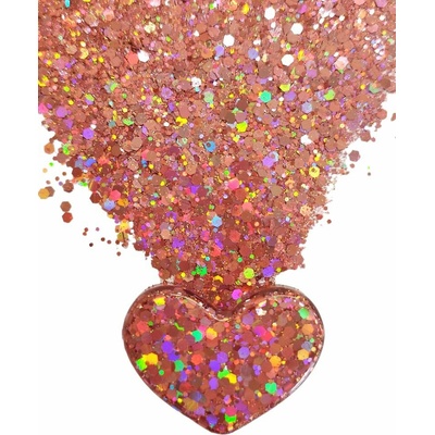 Holografické glitrové třpytky do pryskyřice 10 g korálové