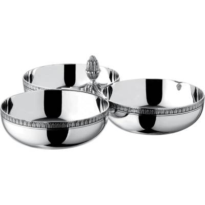 Christofle Postříbřená servírovací trojmiska Christofle Malmaison 11,5 cm