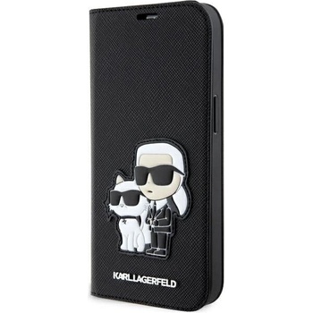 KARL LAGERFELD Калъф Karl Lagerfeld KLBKP14LSANKCPK за iPhone 14 Pro 6.1"", черен / черен, Saffiano Karl & Choupette (KF001613-0)