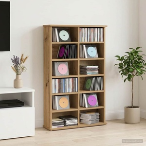 vidaXL Кабинет за CD Дъб артизан 60 x 17 x 92 см Инженерна дървесина (8012744)