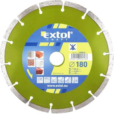 EXTOL CRAFT kotouč diamantový řezný segmentový - suché řezání, 180x22,2mm, 108814