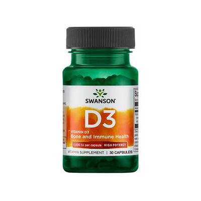 Swanson Vitamín D3 1000 IU 30 kapslí