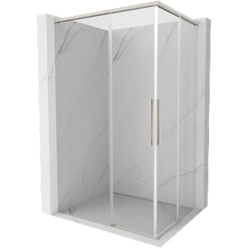 Mexen Rox Duo плъзгаща се душ кабина 85 x 75 см, прозрачна, четкан никел - 8C2D-085-075-97-00 (8C2D-085-075-97-00)