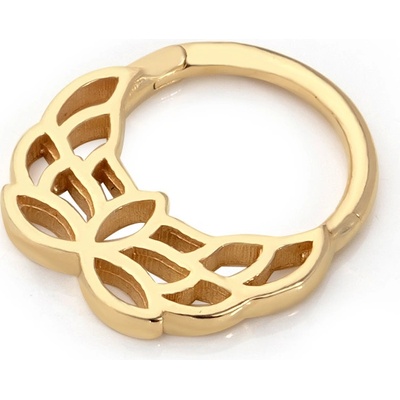 Lillian Vassago Zlatý piercing kroužek s motivem lístků LLV92-GPI018SP