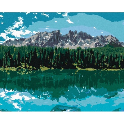 Zuty Malování podle čísel JEZERO POD HORAMI TED DAVIS