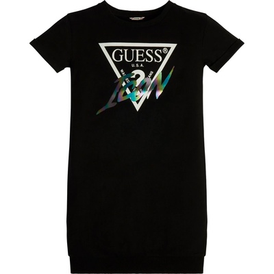 Guess Трикотажна рокля в черно с контрастно лого Guess Icon