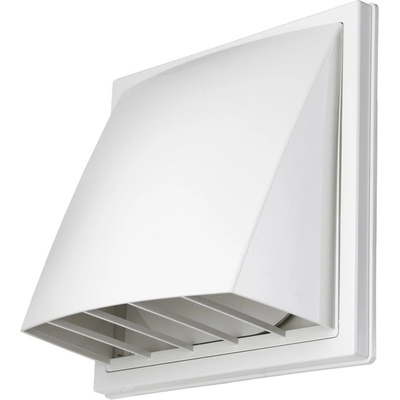 Dalap Пластмасова вентилационна решетка със шапка и клапа Dalap GP 110x55 BKF ASA, 150x150 мм / 110x55 мм, бяла (2038)