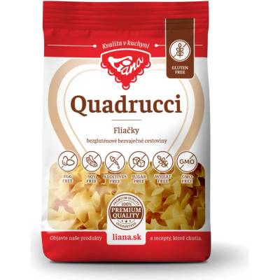 LIANA GOLIAŠ s.r.o. Liana Quadrucci Fliačky cestoviny bezgluténové, bezvaječné 200 g