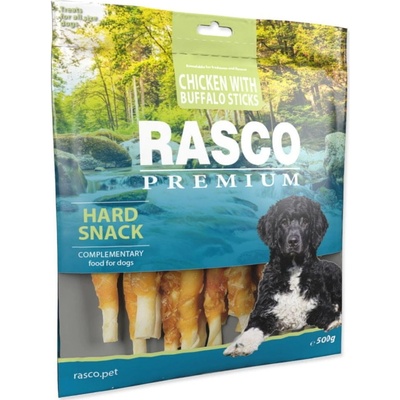 RASCO Pochúťka Premium byvolia koža obalená kuracím tyčinky 500 g