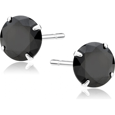 Olivie strieborné náušnice black 3596