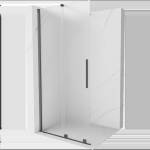 Mexen Velar плъзгаща се душ стена Walk-in 110 x 200 см, матирано 8 мм, четкано сиво - 871-110-000-33-66 (871-110-000-33-66)