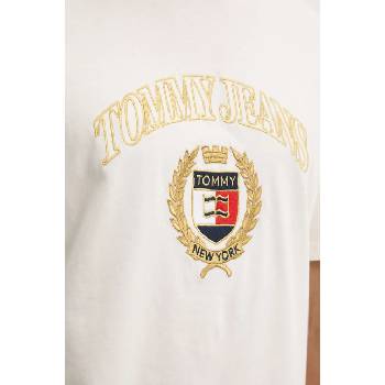 Tommy Jeans Памучна тениска Tommy Jeans в бежово с апликация DM0DM19690 (DM0DM19690)