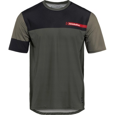 Horsefeathers Мъжка фланелка с къс ръкав за колоездене Horsefeathers Quantum Bike Jersey Cycling jersey - Chimera / Walnut - размер XXL (056-3961-0115)
