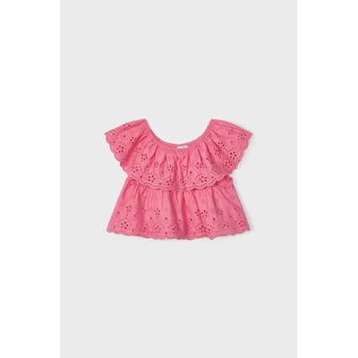 Mayoral Детска памучна блуза Mayoral в розово с изчистен дизайн (3145.6H.MINI)