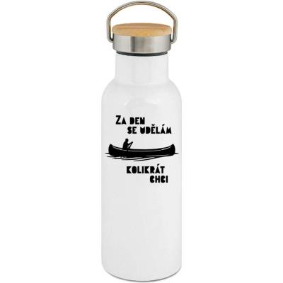 123TRIKO termoska Za den se udělám kolikrát chci. Bílý tisk 500 ml vtipné