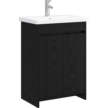 vidaXL Комплект мебели за баня Черен дъб 61 x 40 x 84, 5 см (3404275)