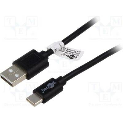 Goobay 55469 USB 2.0; USB A vidlice, USB C vidlice, niklovaný, 3m, černý