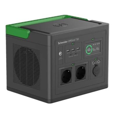 APC Преносима електроцентрала Schneider OffGrid 730, 738Wh литиево-йонна, 2 Schuko контакта, синусоида + преносим соларен панел Schneider OffGrid, 100W (pps730-gr_psp100)