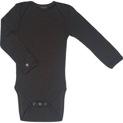 Merino body dětské dlouhý rukáv hnědé brown color Smallstuff