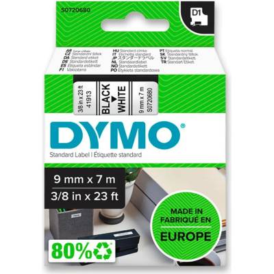 Dymo D1 S0720680 - originální polyesterová páska - 9 mm × 7 m, černo-bílá