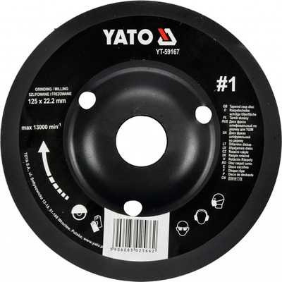 Rotační rašple úhlová hrubá 125 mm typ 1 Yato YT-59167