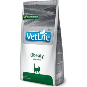 Farmina Vet Life Obesity - пълноценна диетична храна за котки за намаляване на наднормено тегло - 2 кг, Италия - PVT020012S