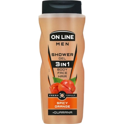 On Line Men Spicy Orange pánsky sprchový gél 3v1, 410 ml