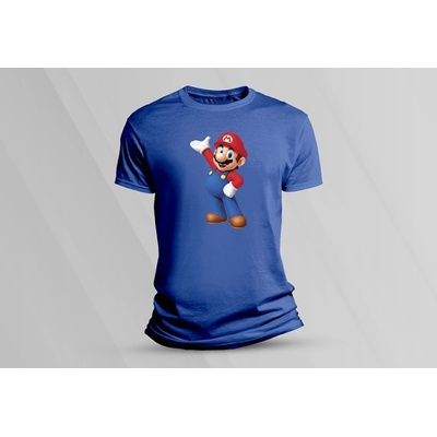 Sandratex dětské bavlněné tričko super mario 5 královsky modrá