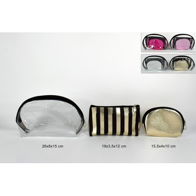 Due Esse Set kosmetických taštiček zaltá 3 ks