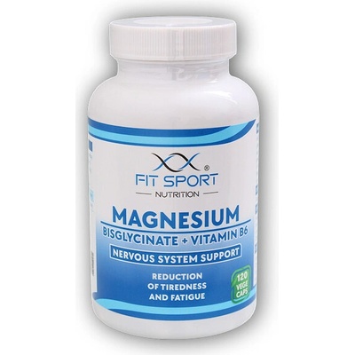 FitSport Nutrition Magnesium Bisglycinate + Vitamin B6 120 vege kapslí